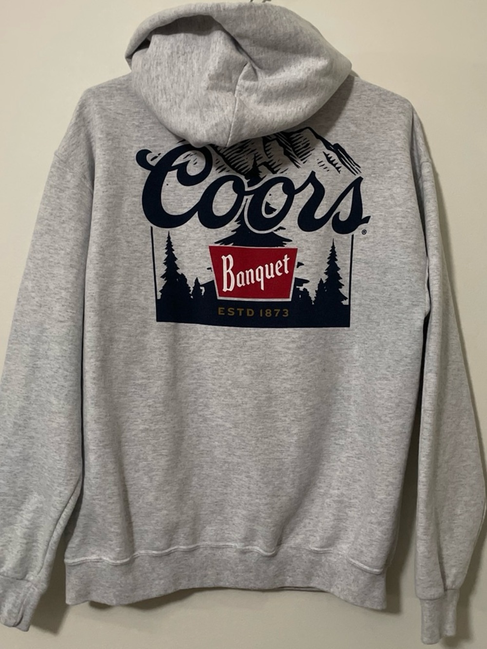 Coors Banquet Light Gray Pullover Hoodie - Branded Back Graphic